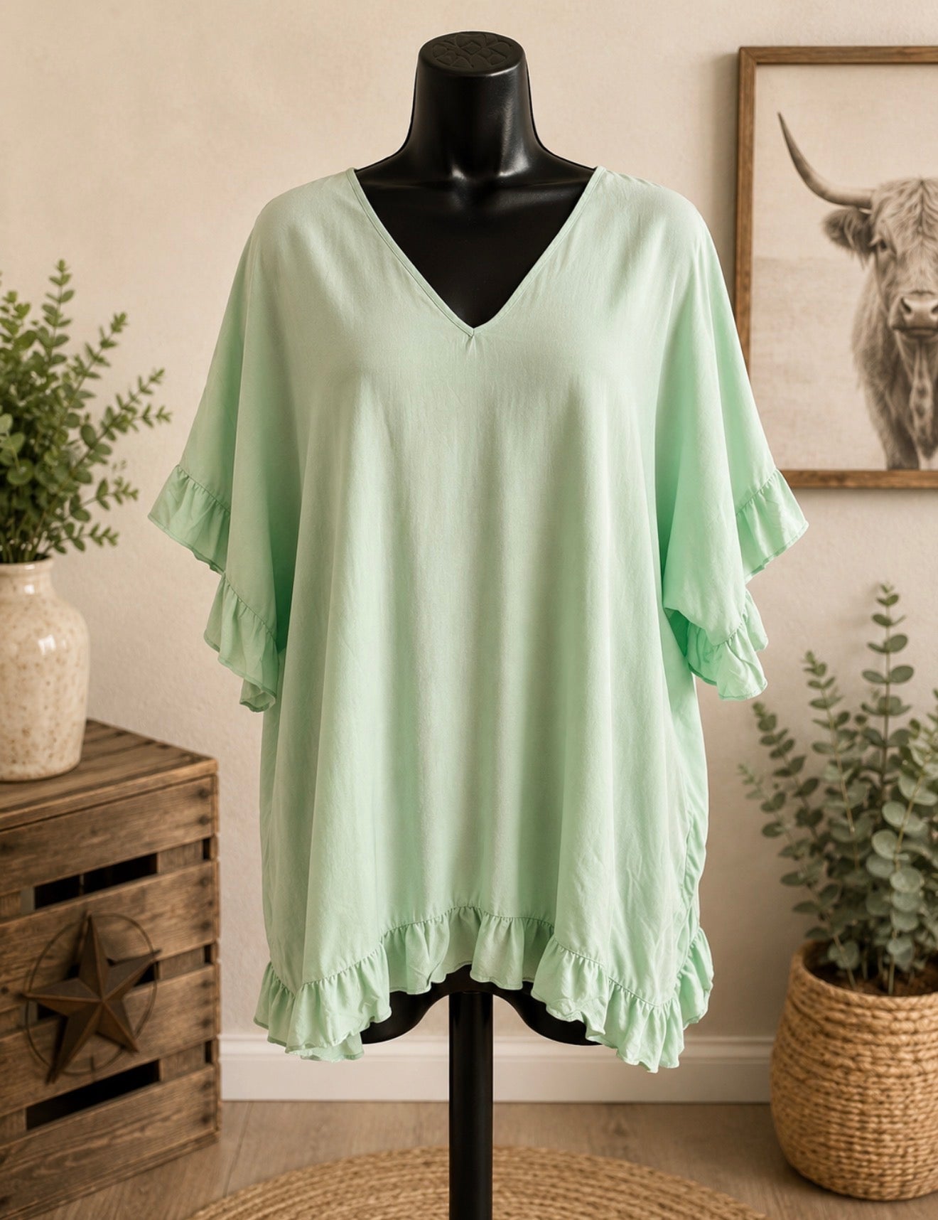 Mint To Be Ruffle Top