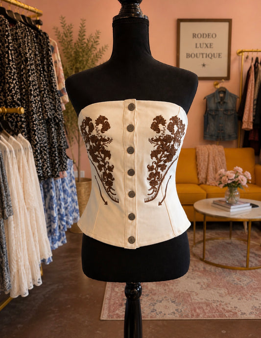Desert Rose Embroidered Bustier
