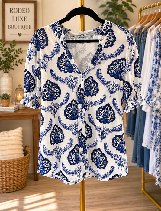 Southern Charm Paisley Blouse