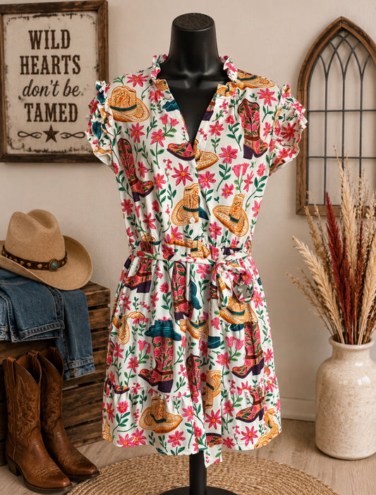 Boots & Blossoms Romper