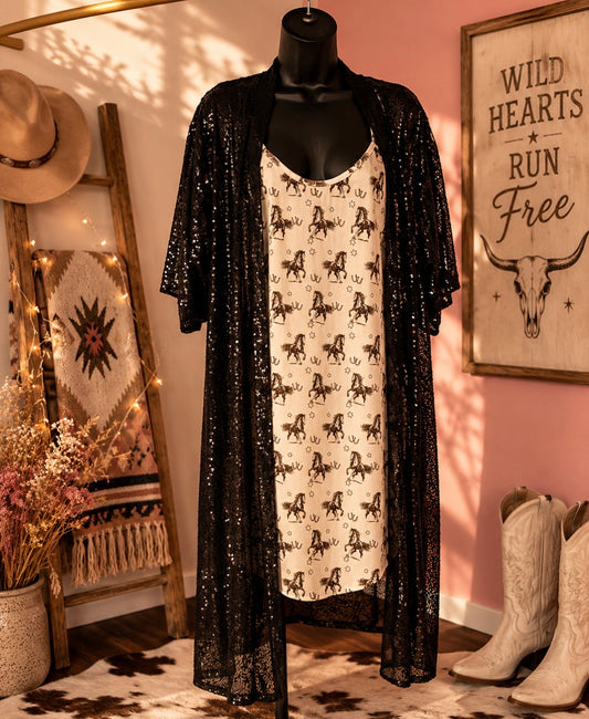Midnight Sparkle Sequin Cardigan